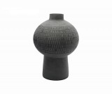 VASE MATT GREY GLASS BALL LARGE